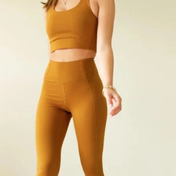 Girlfriend Collective Compressive High-Rise Leggings In Saddle Size XS - Picture 2 of 9